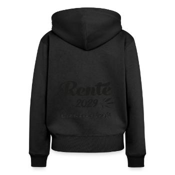 Rentner 2029 Countdown läuft Rente 2029 Ruhestand - Frauen Premium Bio Zip Hoodie - Schwarz - Hinten - Julia (174cm)