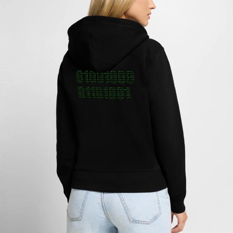 Binary code "Hi" Women's Premium Organic Zip Hoodie