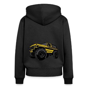 Truck LKW Pick UP - Frauen Premium Bio Zip Hoodie - Schwarz - Hinten - Julia (174cm)