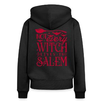 Not every witch lives in salem - Halloween - Women's Premium Organic Zip Hoodie - black - Back - Julia (174cm)