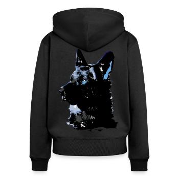 German Shepherd,German Shepherd,Dog,Blue - Women's Premium Organic Zip Hoodie - black - Back - Julia (174cm)