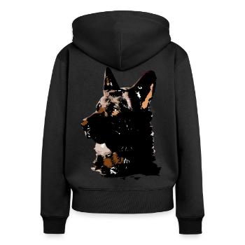 German Shepherd,German Shepherd,hundb,brown - Women's Premium Organic Zip Hoodie - black - Back - Julia (174cm)