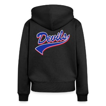 Devils Script Original - Sweat à capuche zippé Premium bio Femme - noir - Dos - Julia (174cm)