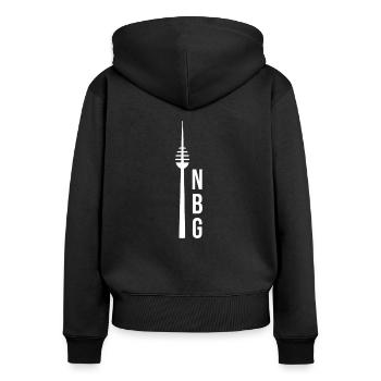 TV tower Nuremberg - Nuremberg egg NBG - Women's Premium Organic Zip Hoodie - black - Back - Julia (174cm)