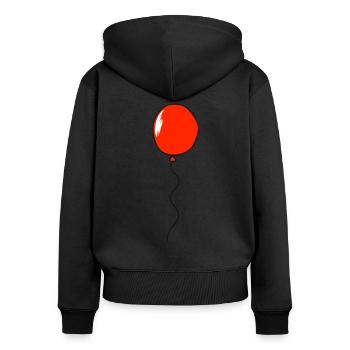ballon - Sweat à capuche zippé Premium bio Femme - noir - Dos - Julia (174cm)
