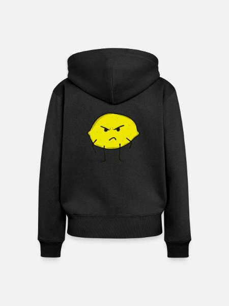 Zitrone - Frauen Premium Bio Zip Hoodie - Schwarz
