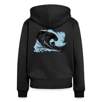 Surf barrel - Women's Premium Organic Zip Hoodie - black - Back - Julia (174cm)