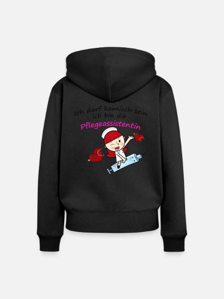 pflegeassistentin - Frauen Premium Bio Zip Hoodie - 