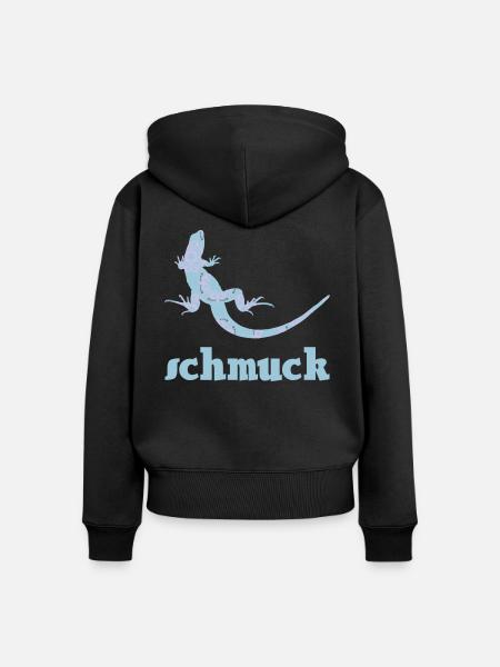 eidechse schmuck musterung - Frauen Premium Bio Zip Hoodie - Schwarz