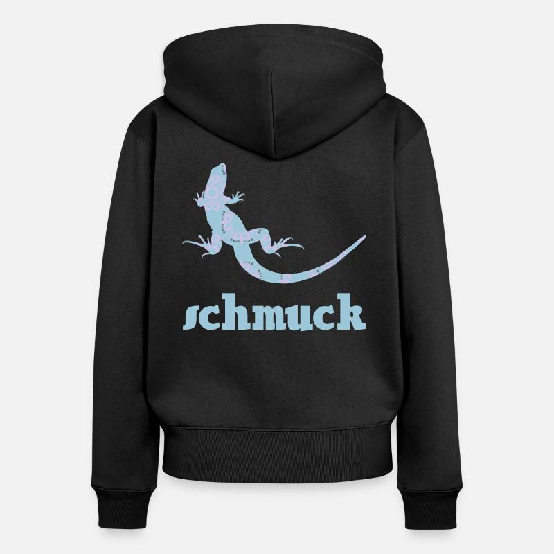 eidechse schmuck musterung - Frauen Premium Bio Zip Hoodie - Schwarz