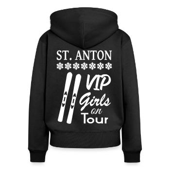 St. Anton - Sweat à capuche zippé Premium bio Femme - noir - Dos - Julia (174cm)
