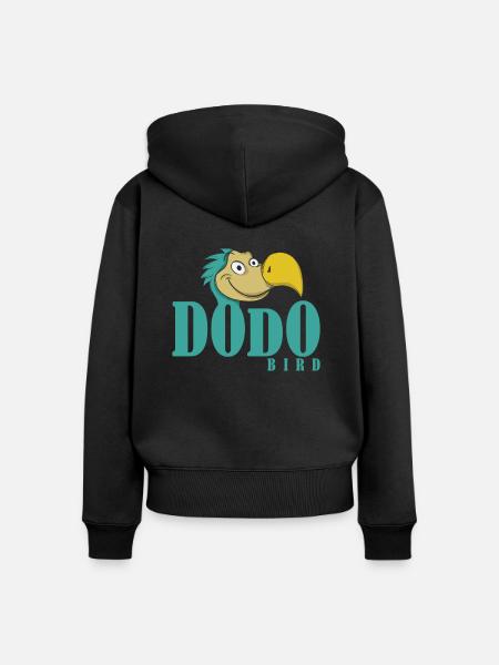 Dodo Schrift mit Dodokopf - Frauen Premium Bio Zip Hoodie - Schwarz