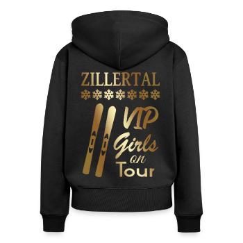 Zillertal Autriche Apres Ski Party Girls - Sweat à capuche zippé Premium bio Femme - noir - Dos - Julia (174cm)