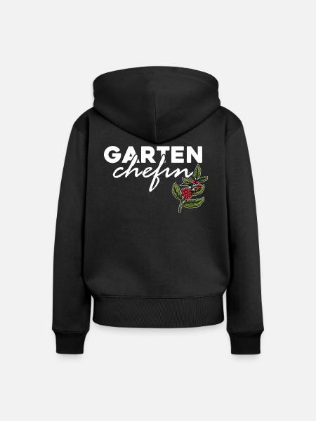 Garten Chefin - Frauen Premium Bio Zip Hoodie - Schwarz