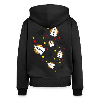ABI Party mit viel Sahne, ein süsser Hingucker. - Frauen Premium Bio Zip Hoodie - Schwarz - Hinten - Julia (174cm)