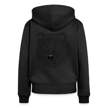 Brown bear with green eyes - Women's Premium Organic Zip Hoodie - black - Back - Julia (174cm)