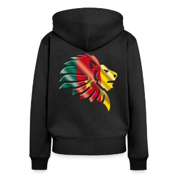 Kamerun - Frauen Premium Bio Zip Hoodie - Schwarz - Hinten - Julia (174cm)