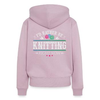 I'd rather be knitting - Frauen Premium Bio Zip Hoodie - Altrosa - Hinten - Julia (174cm)