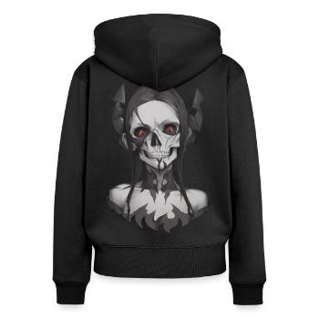 Halloween-Höllentanz: Dämonische Verführung - Frauen Premium Bio Zip Hoodie - Schwarz - Hinten - Julia (174cm)