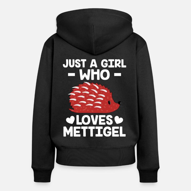 Mettigel Hackepeter Mett - Sweat à capuche zippé Premium bio Femme - noir
