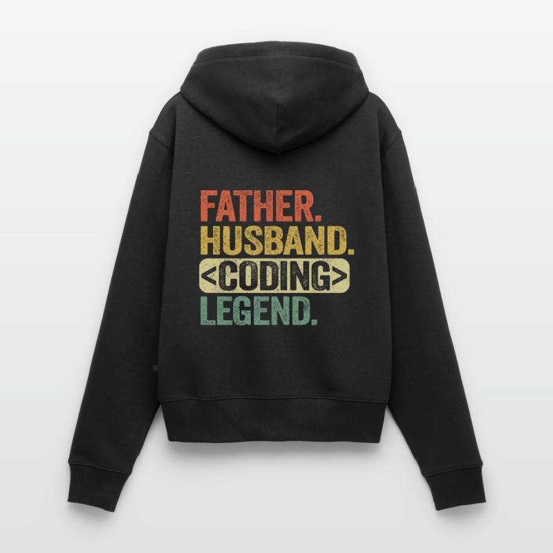 Vater Ehemann Coding Legende Programmierer Admin Frauen Premium Bio Zip Hoodie