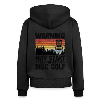 Disc Golf Joueurs Vintage Drôle Cadeau Frisbee - Sweat à capuche zippé Premium bio Femme - noir - Dos - Julia (174cm)