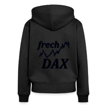 frech DAX deutscher aktien index - Frauen Premium Bio Zip Hoodie - Schwarz - Hinten - Julia (174cm)