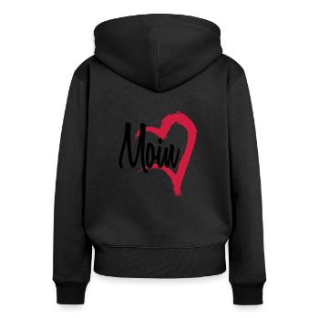 Moin heart - Women's Premium Organic Zip Hoodie - black - Back - Julia (174cm)