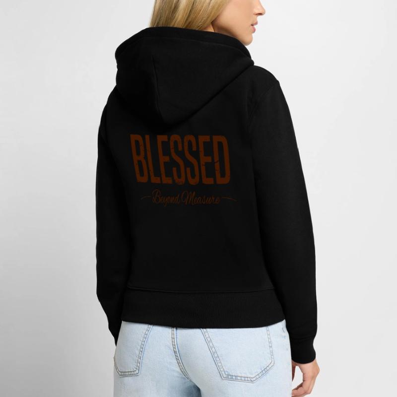 BLESSED Beyond Measure grunge Frauen Premium Bio Zip Hoodie