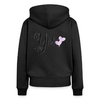 Wedding: Yes, I want - Women's Premium Organic Zip Hoodie - black - Back - Julia (174cm)