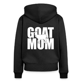 Chèvre chèvre chèvre cadeau chèvre chèvre - Sweat à capuche zippé Premium bio Femme - noir - Dos - Julia (174cm)