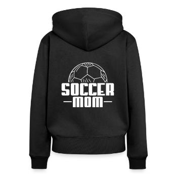 Soccer Mom Fußball Mutter Mama Shirt - Frauen Premium Bio Zip Hoodie - Schwarz - Hinten - Julia (174cm)
