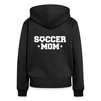 Soccer Mom Fußball Mutter Mama Shirt - Frauen Premium Bio Zip Hoodie - Schwarz - Hinten - Julia (174cm)