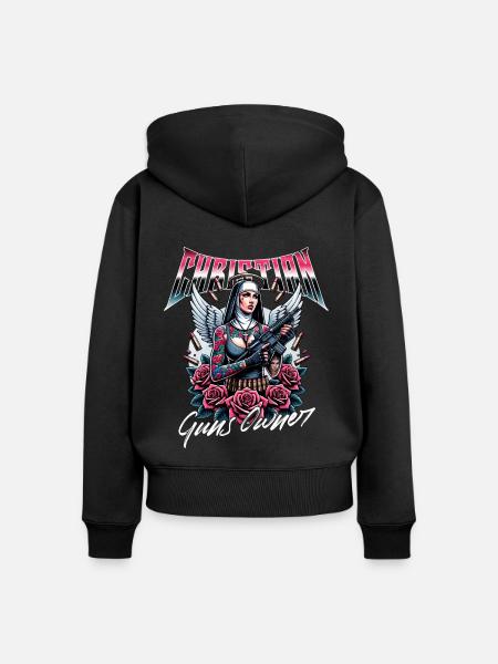 Leidenschaftlicher Gläubiger Waffen Christ - Frauen Premium Bio Zip Hoodie - Schwarz