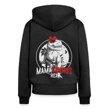Mamasaurus Maman Dinosaure Cadeau Fête des Mères - Sweat à capuche zippé Premium bio Femme - noir - Dos - Julia (174cm)