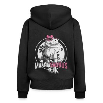 Granny Dinosaurier Großmutter Tag Geschenk - Frauen Premium Bio Zip Hoodie - Schwarz - Hinten - Julia (174cm)