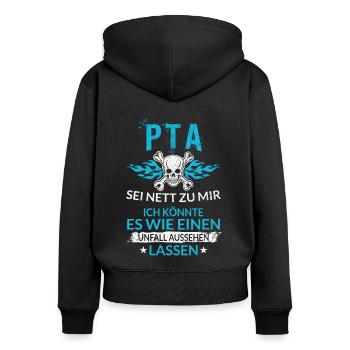 Lustiger PTA Pharmazie Unfall Aussehen Lassen - Frauen Premium Bio Zip Hoodie - Schwarz - Hinten - Julia (174cm)