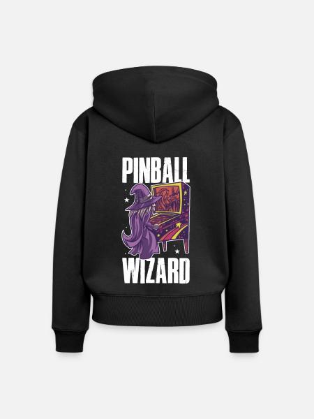 Pinball Wizard Retro Spiele Geschenk - Frauen Premium Bio Zip Hoodie - Schwarz