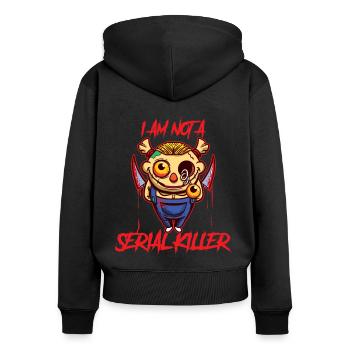 Je ne suis pas un tueur en série de crime cadeau - Sweat à capuche zippé Premium bio Femme - noir - Dos - Julia (174cm)