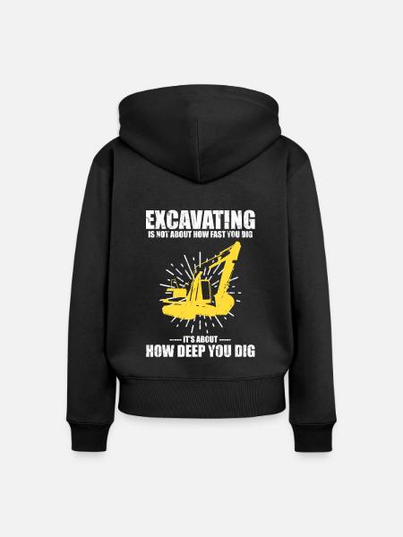 Baggerfahrer für Baggerrückwärtsfahrer - Frauen Premium Bio Zip Hoodie - Schwarz