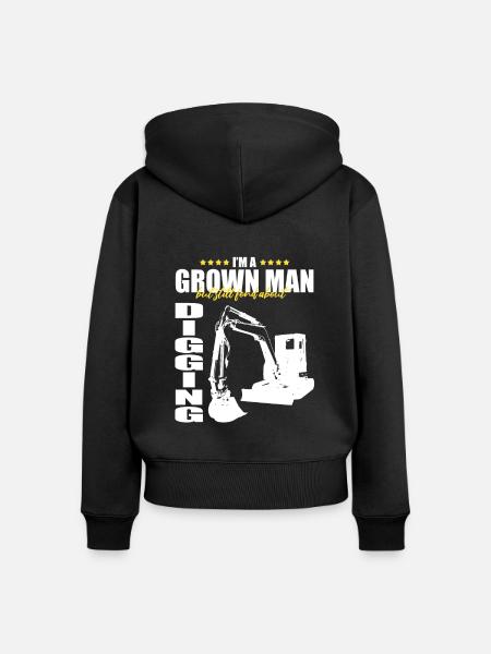 Bagger Design für Baggerfahrer - Frauen Premium Bio Zip Hoodie - Schwarz