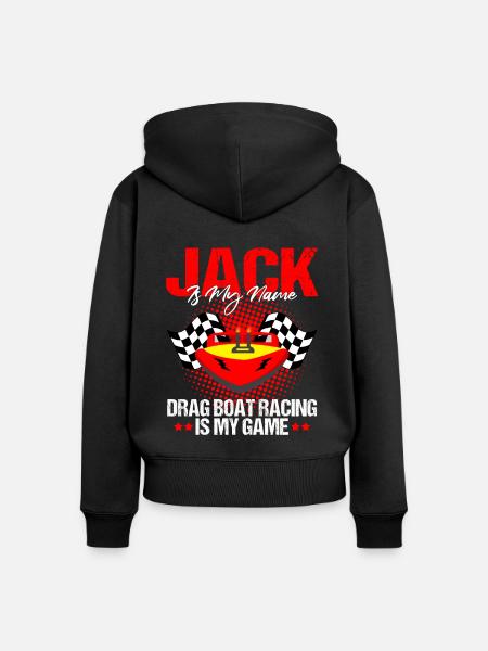 Drag Boot Design für Rennbootfahrer - Frauen Premium Bio Zip Hoodie - Schwarz