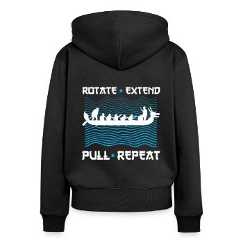 Entraîneur de bateaux-dragons pour les courses de bateaux chinois - Sweat à capuche zippé Premium bio Femme - noir - Dos - Julia (174cm)
