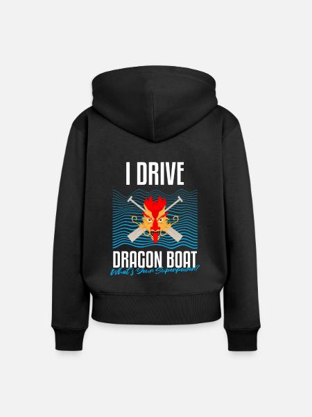 Chinesisches Bootsrennen für Drachenboot-Trainer - Frauen Premium Bio Zip Hoodie - Schwarz
