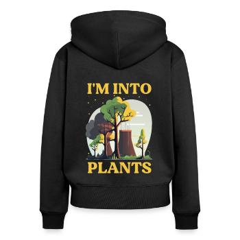 Kernenergie Spruch für Kernenergie - Frauen Premium Bio Zip Hoodie - Schwarz - Hinten - Julia (174cm)