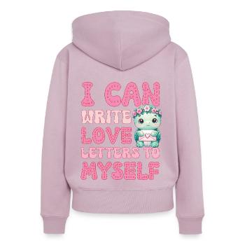Lustige Valentinstag Selbstliebe Schildkröte - Frauen Premium Bio Zip Hoodie - Altrosa - Hinten - Julia (174cm)