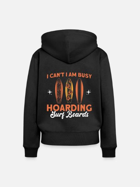 Sammeln Surfen Sammlung Geschenk - Frauen Premium Bio Zip Hoodie - Schwarz