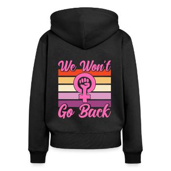 Gleichberechtigung der Geschlechter Feminismus Rec - Frauen Premium Bio Zip Hoodie - Schwarz - Hinten - Julia (174cm)