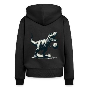 T-rex Basketball Player Dinosaur Sports Dino - Women's Premium Organic Zip Hoodie - black - Back - Julia (174cm)