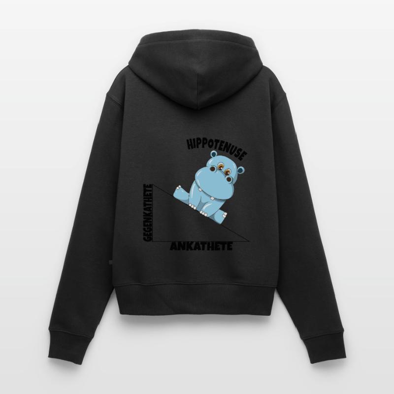 Math Hippotenuse Angular Function Hypotenuse Hippo Women's Premium Organic Zip Hoodie
